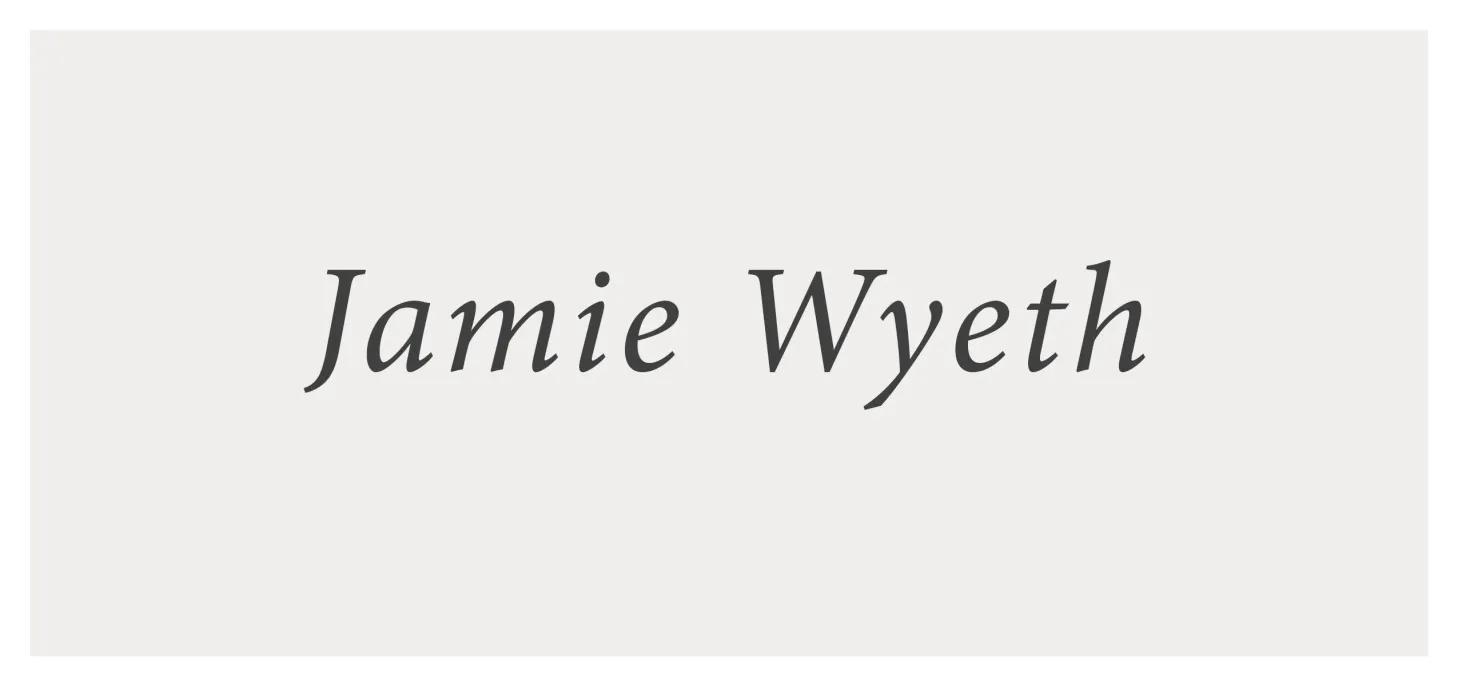Wall lettering design - Jamie Wyeth