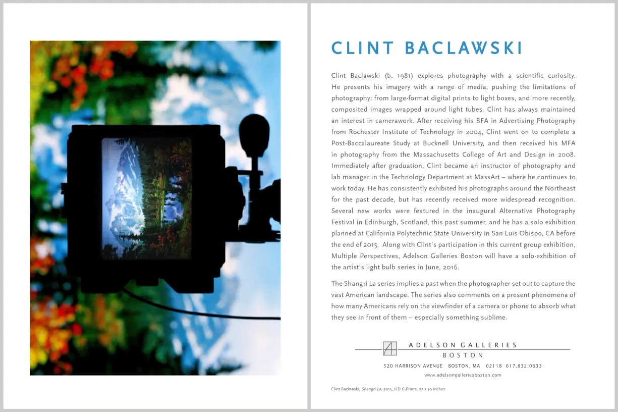 Artist biography takeaway for Clint Baclawksi