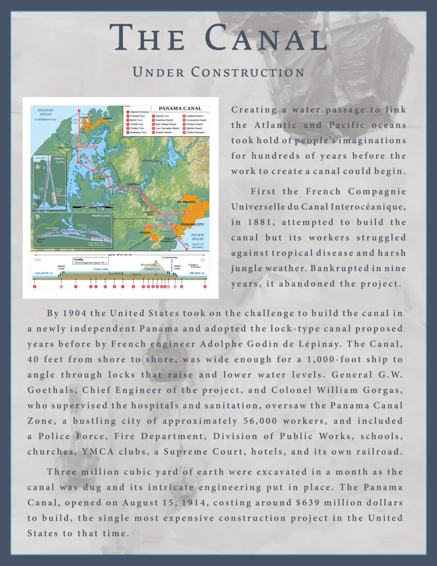 Panama canal construction wall panel design