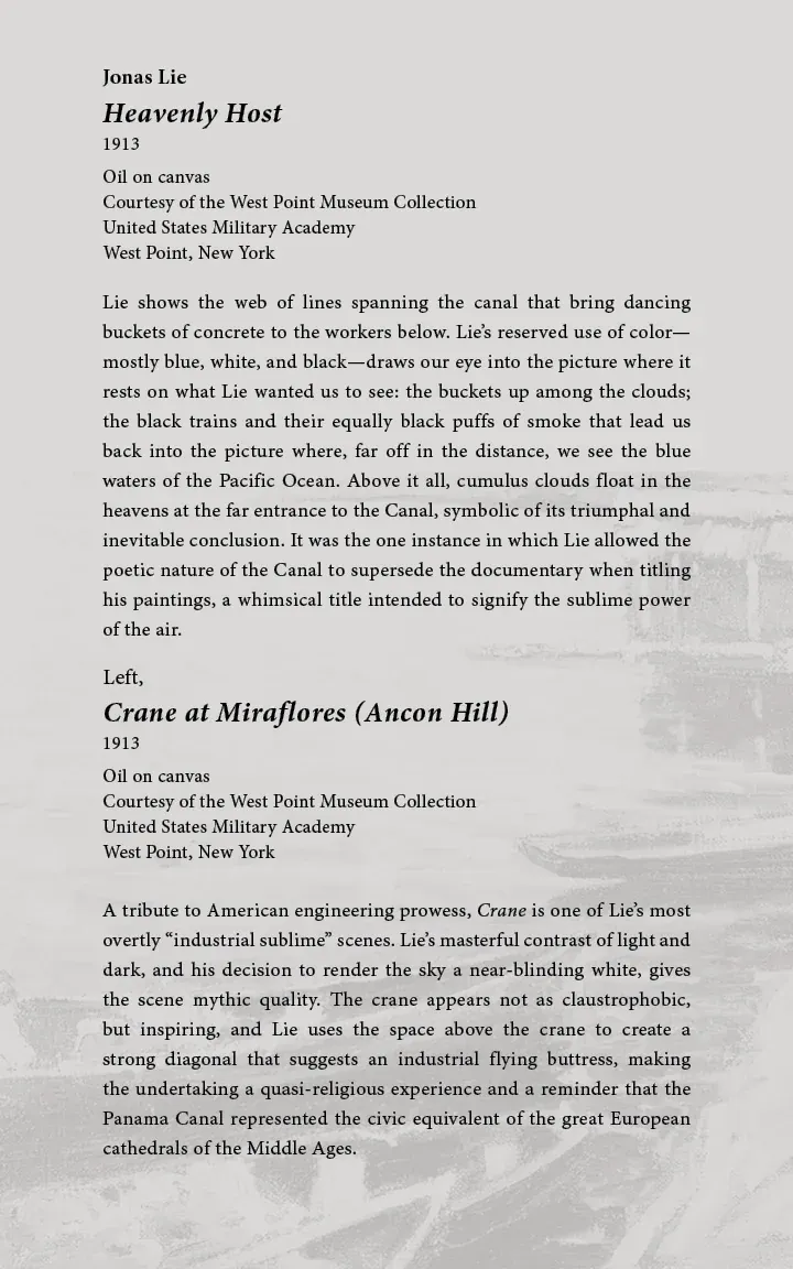 Wall label for Heavenly Host and Crane at Miraflores