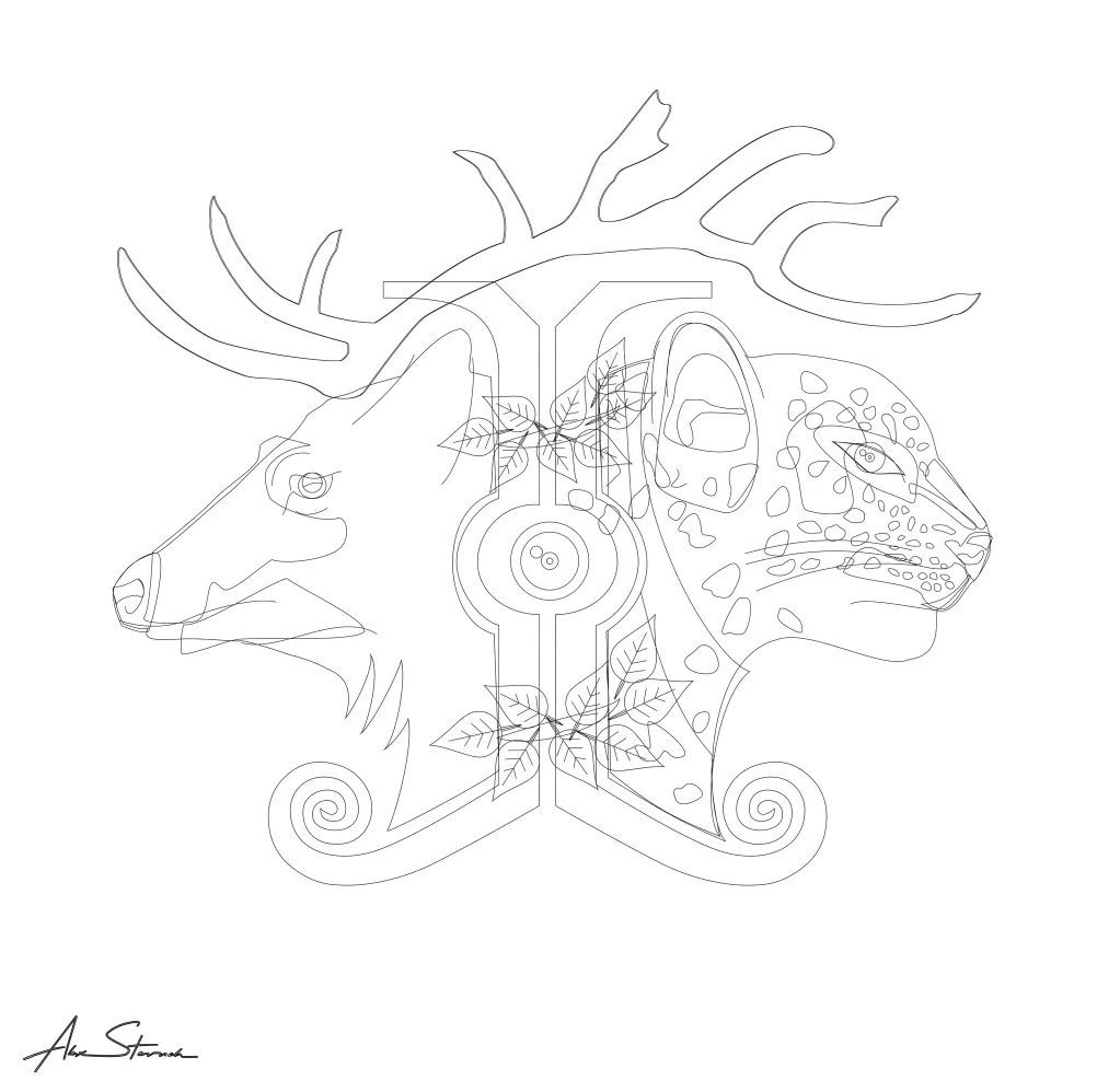 One Duality illustration vector-line for comparison
