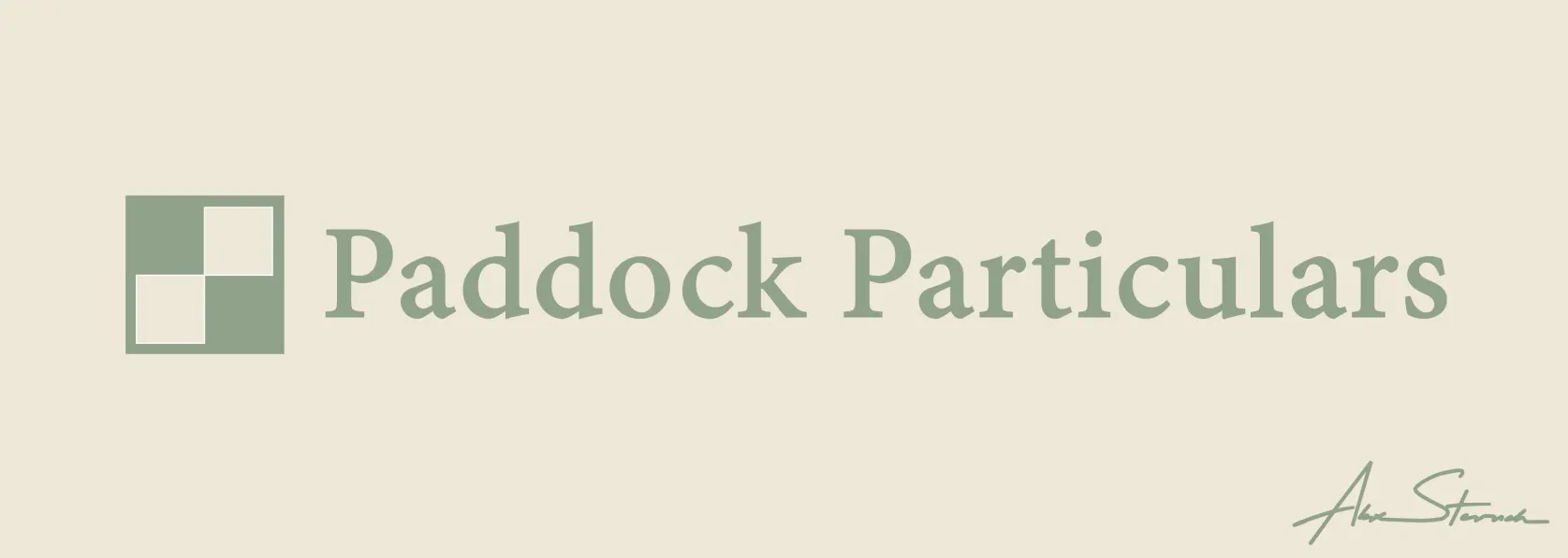 Paddock Particulars Graphic Logo Banner