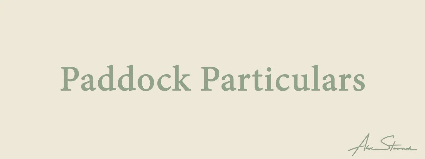 Paddock Particulars Wordmark