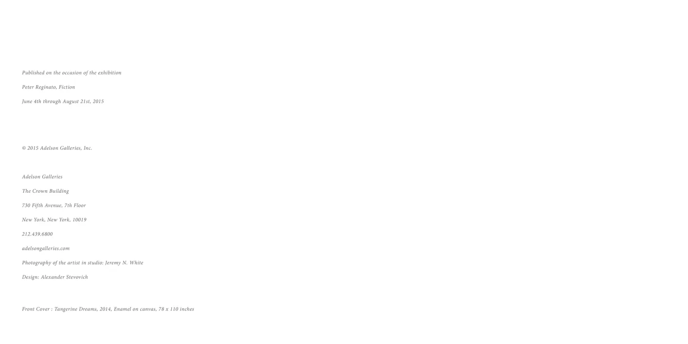 Peter Reginato: Fiction exhibition catalogue, pages 58–59