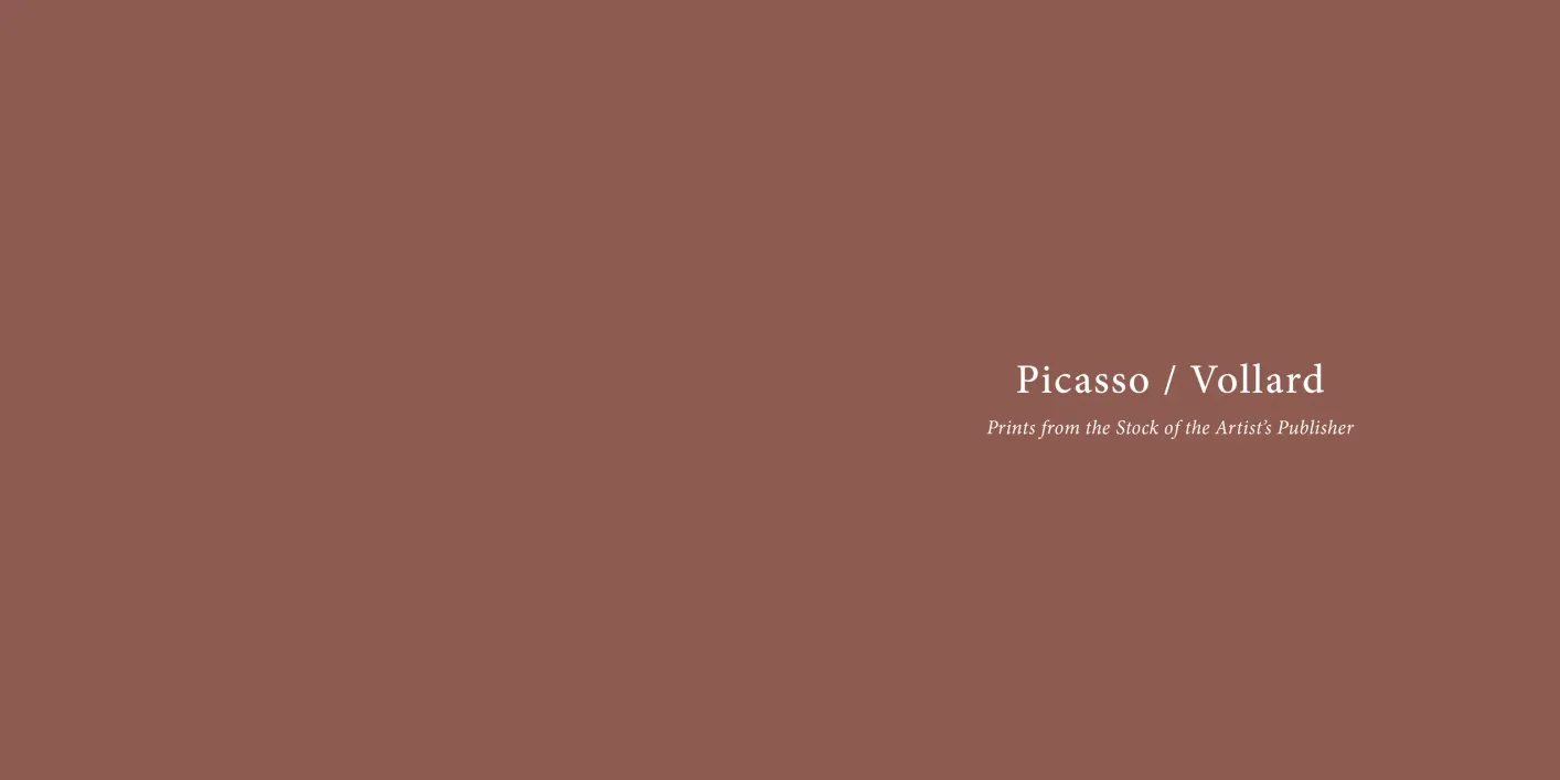 Picasso Vollard: Prints from the Stock of the Artist’s Publisher exhibition catalogue, inside front cover spread