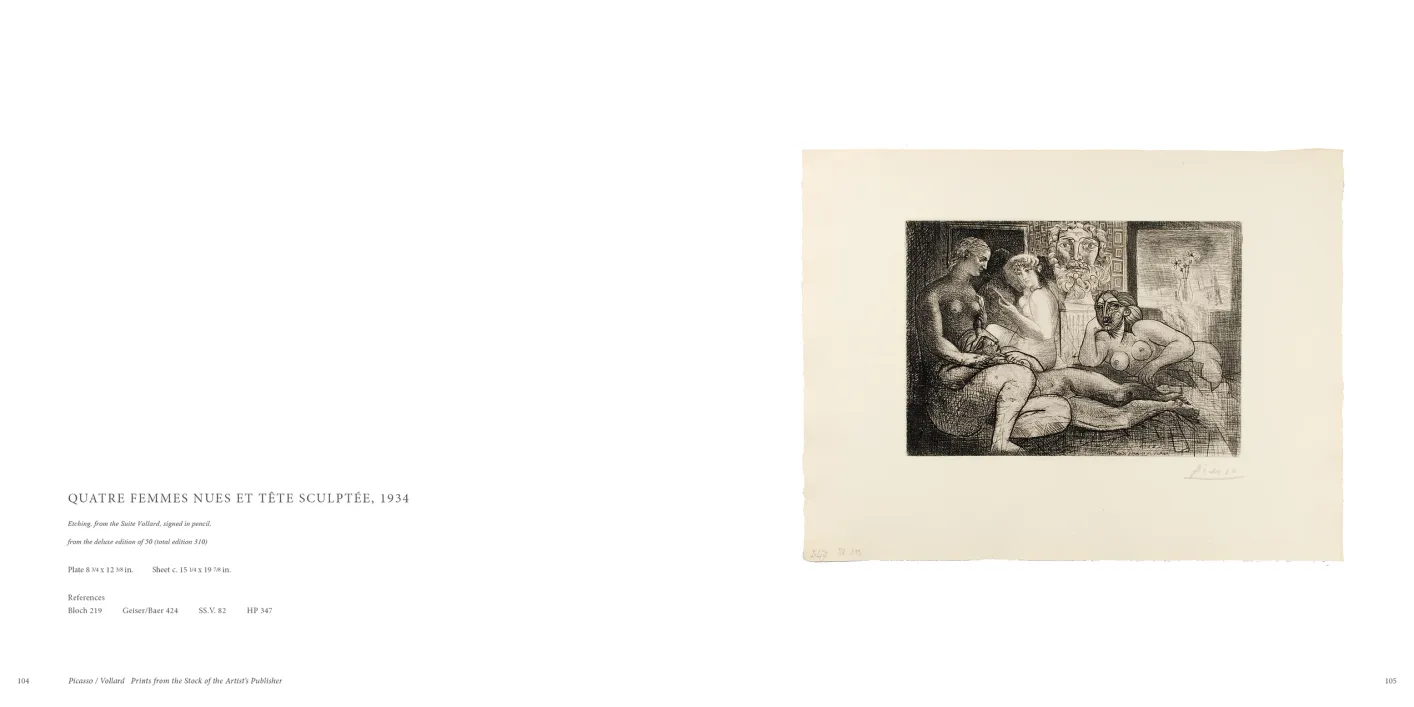 Picasso Vollard: Prints from the Stock of the Artist’s Publisher exhibition catalogue, pages 104–105