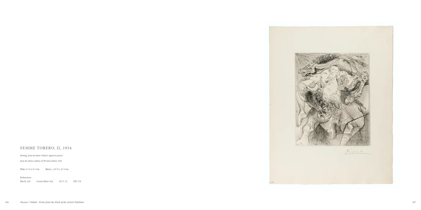 Picasso Vollard: Prints from the Stock of the Artist’s Publisher exhibition catalogue, pages 106–107