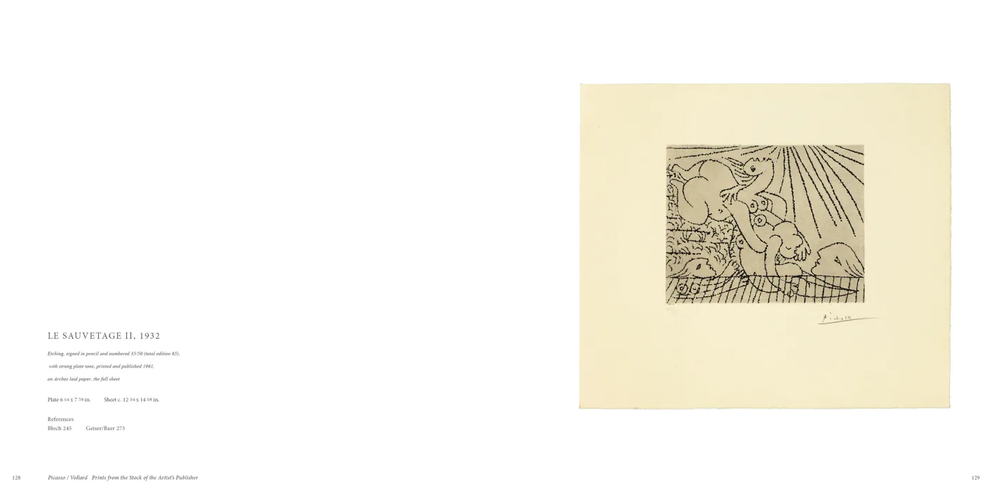 Picasso Vollard: Prints from the Stock of the Artist’s Publisher exhibition catalogue, pages 128–129