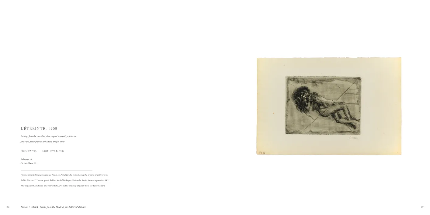 Picasso Vollard: Prints from the Stock of the Artist’s Publisher exhibition catalogue, pages 26–27