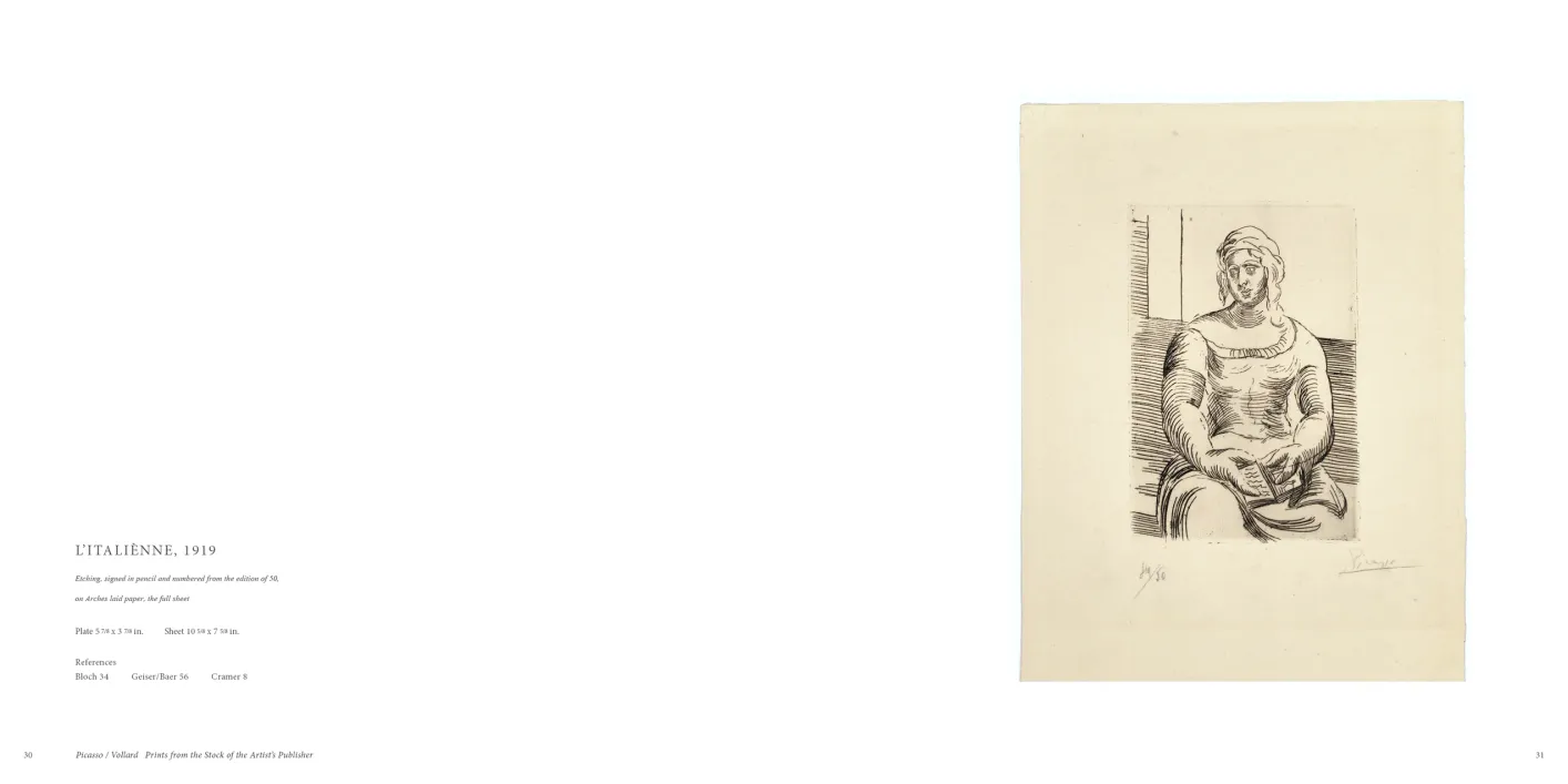 Picasso Vollard: Prints from the Stock of the Artist’s Publisher exhibition catalogue, pages 30–31