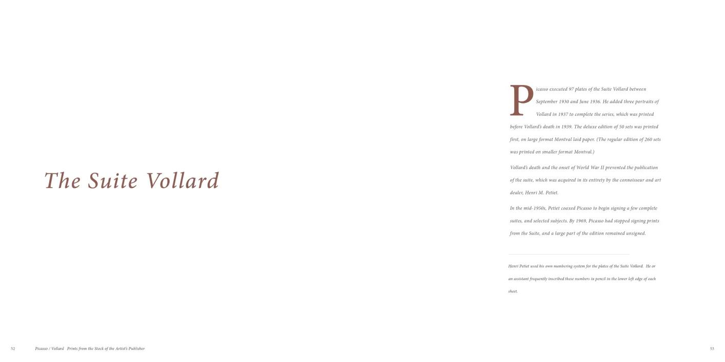 Picasso Vollard: Prints from the Stock of the Artist’s Publisher exhibition catalogue, pages 52–53