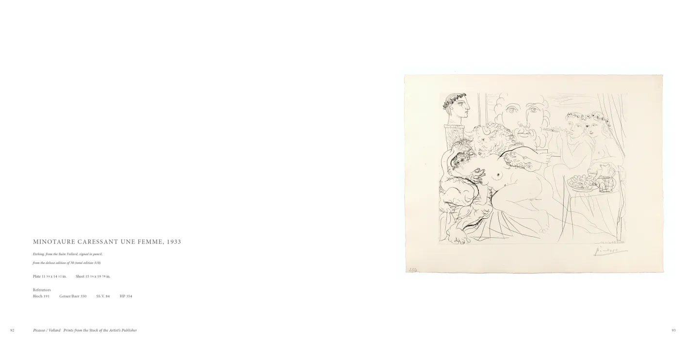 Picasso Vollard: Prints from the Stock of the Artist’s Publisher exhibition catalogue, pages 92–93