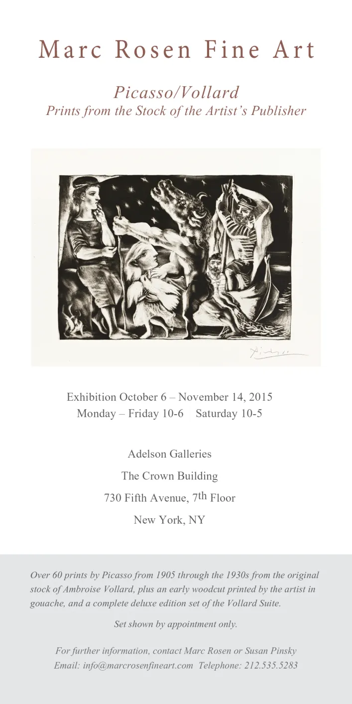 Picasso / Vollard ad for the IFPDA Print Fair Catalogue
