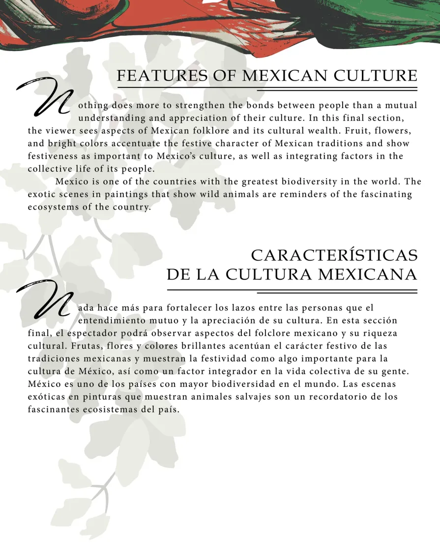 Theme panel design for Features of Mexican Culture