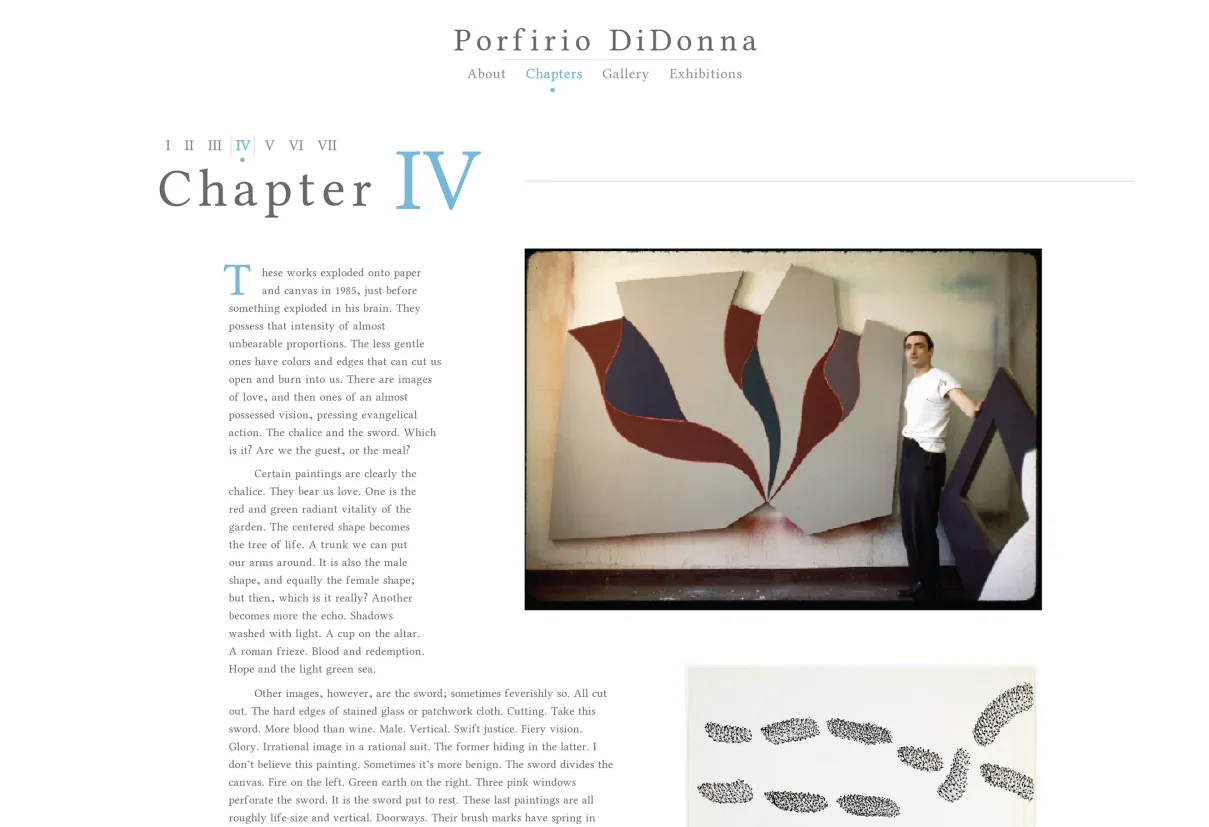 Porfirio DiDonna Web Home Page, c. 2015