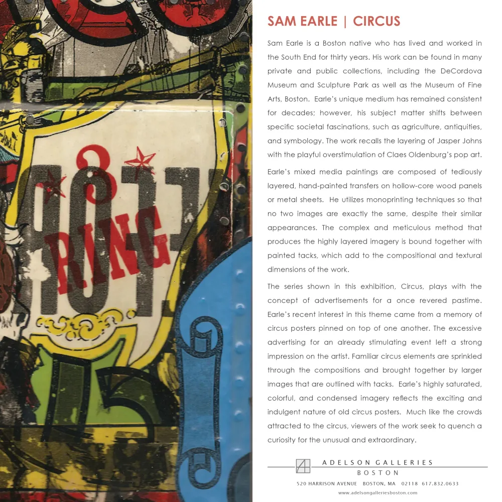 Printed artist biography takeaway design