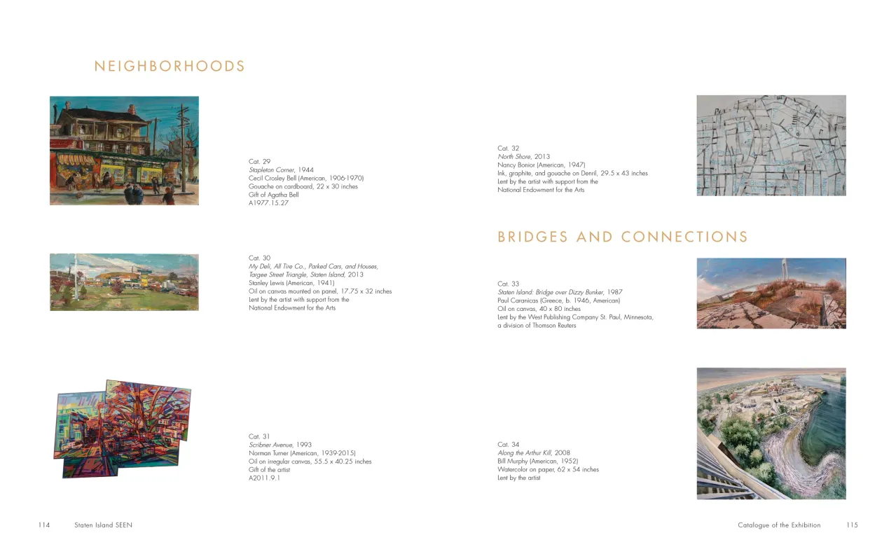 Staten Island SEEN exhibition catalogue, pages 114–115