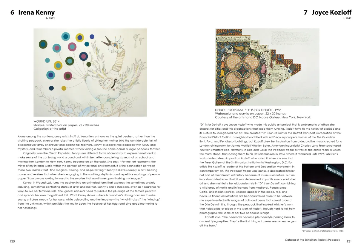 Strut: The Peacock and Beauty in Art exhibition catalogue, pages 130–131