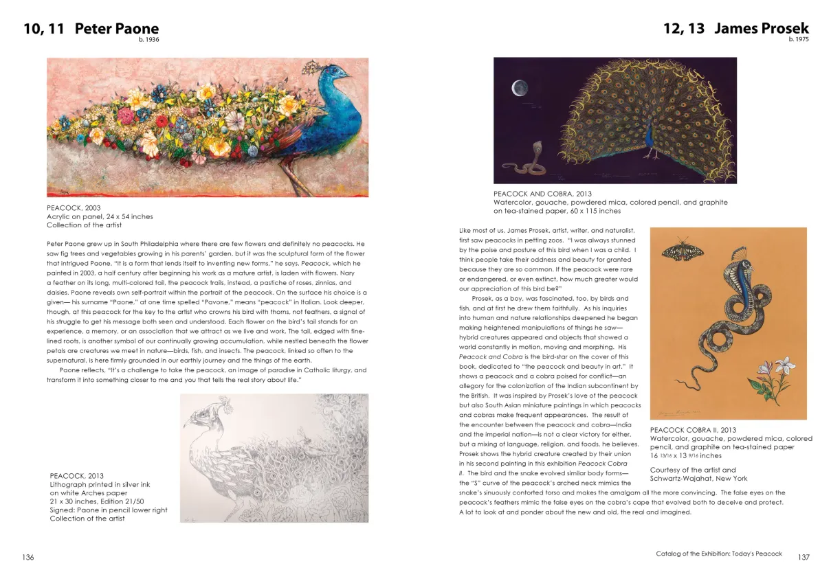 Strut: The Peacock and Beauty in Art exhibition catalogue, pages 136–137