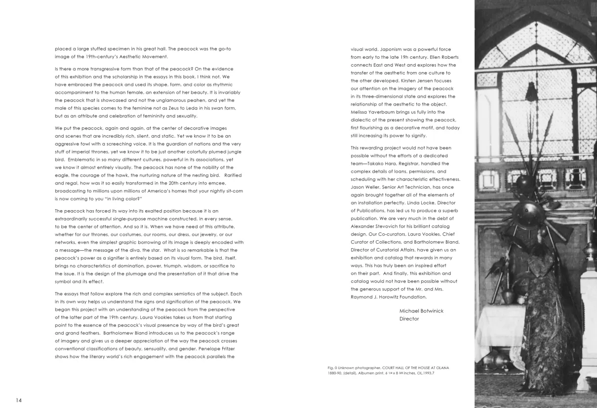 Strut: The Peacock and Beauty in Art exhibition catalogue, pages 14–15