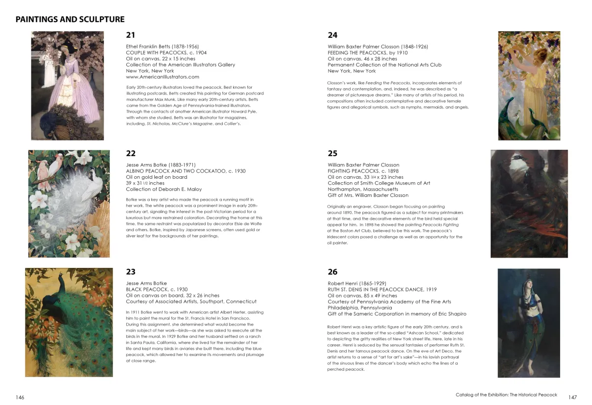 Strut: The Peacock and Beauty in Art exhibition catalogue, pages 146–147
