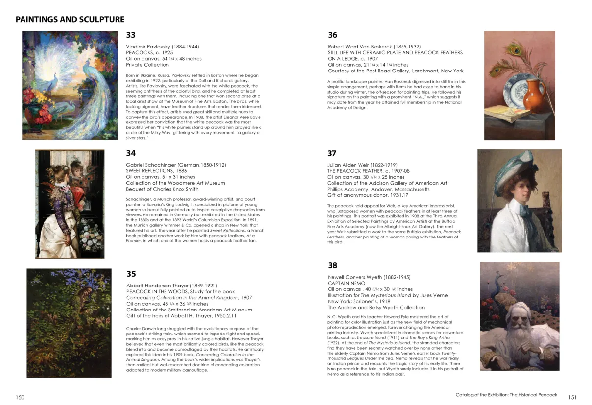 Strut: The Peacock and Beauty in Art exhibition catalogue, pages 150–151