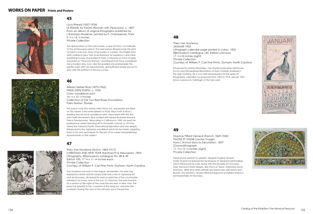 Strut: The Peacock and Beauty in Art exhibition catalogue, pages 154–155