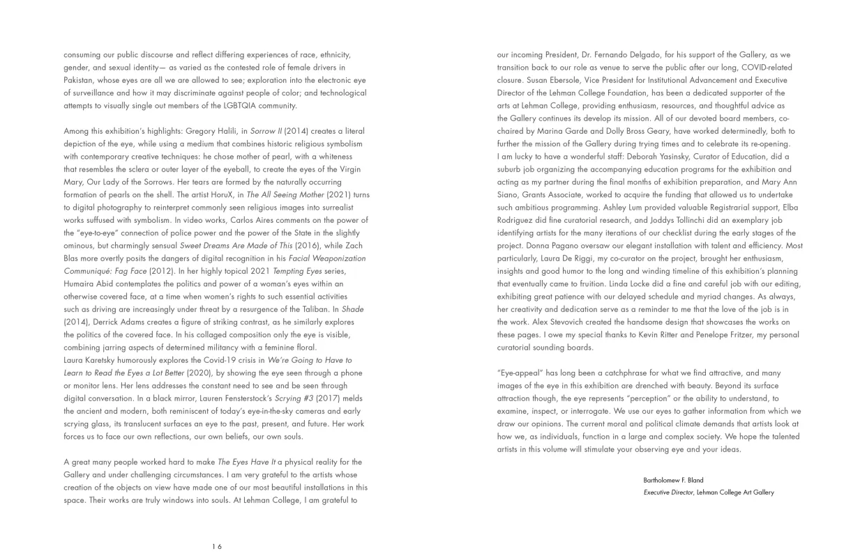 The Eyes Have It! exhibition catalogue, pages 16–17