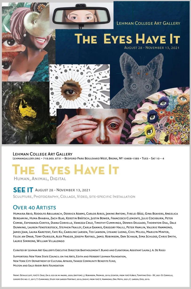 Takeaway promotional card featuring exhibition information.
