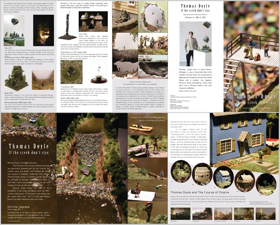 Exhibition five-panel brochure design featuring the artwork of Thomas Doyle