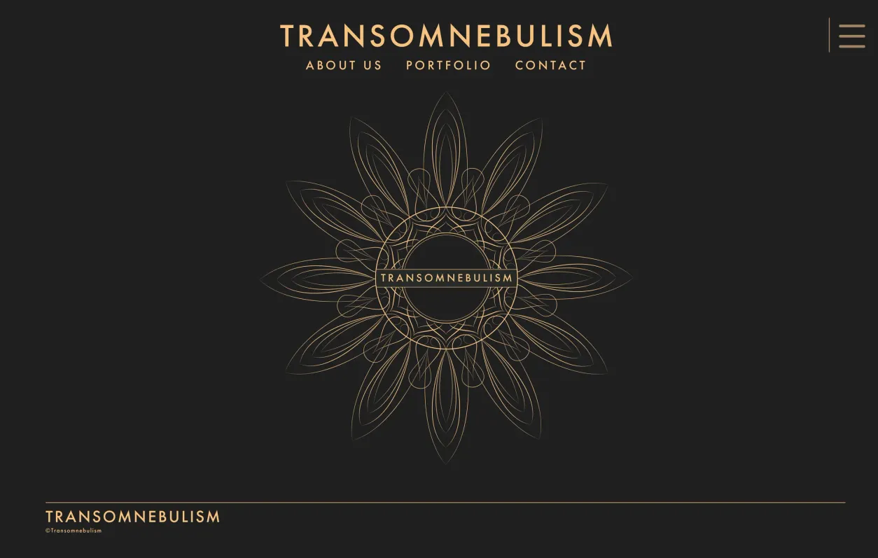 Screenshot of the Transomnebulism website homepage