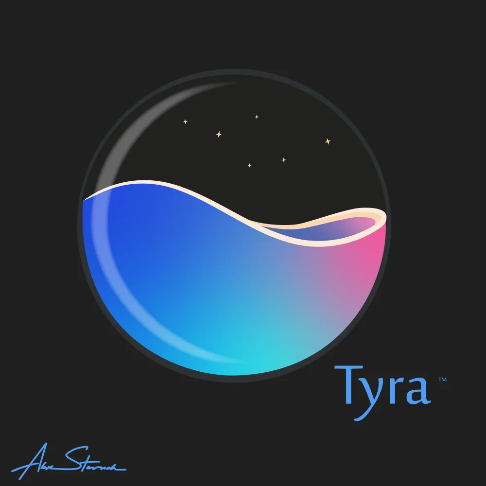 Tyra Illustrated Square Logo for Dark Backgrounds