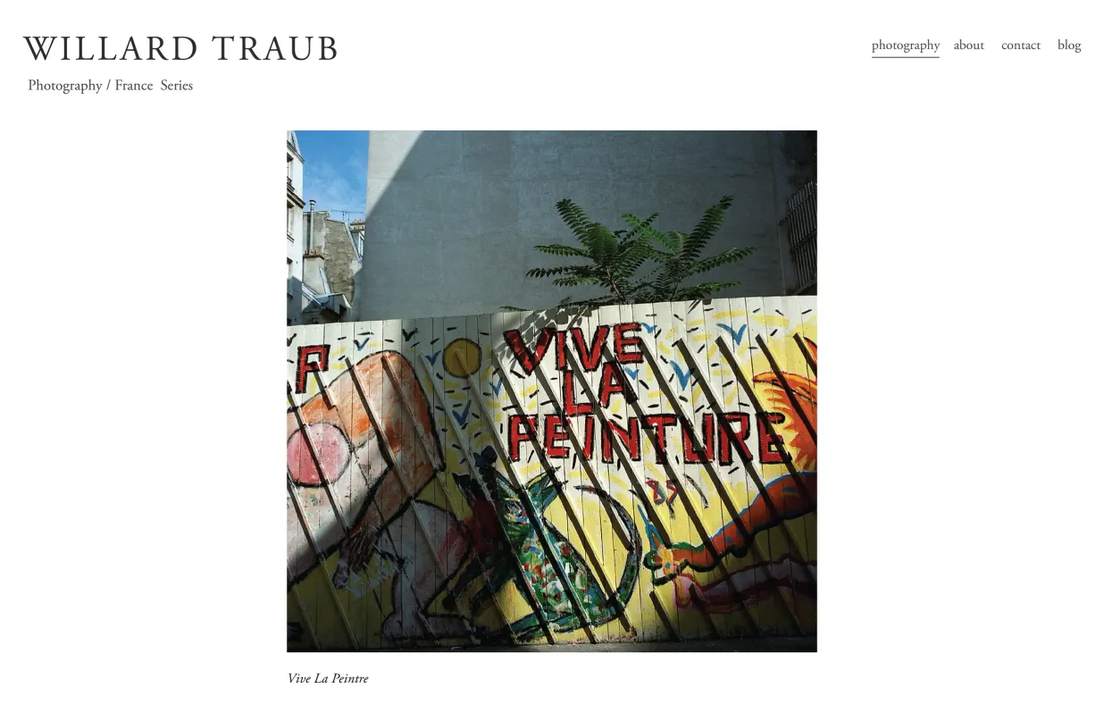 willardtraub.com Website Home Page c. 2011