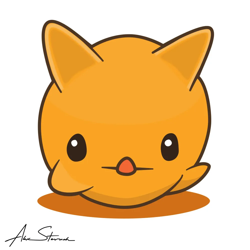 Yellow Mochipuff Kawaii Illustration