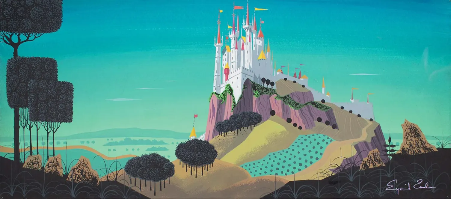 Evyind Earle, Concept Art for Sleeping Beauty, 1959