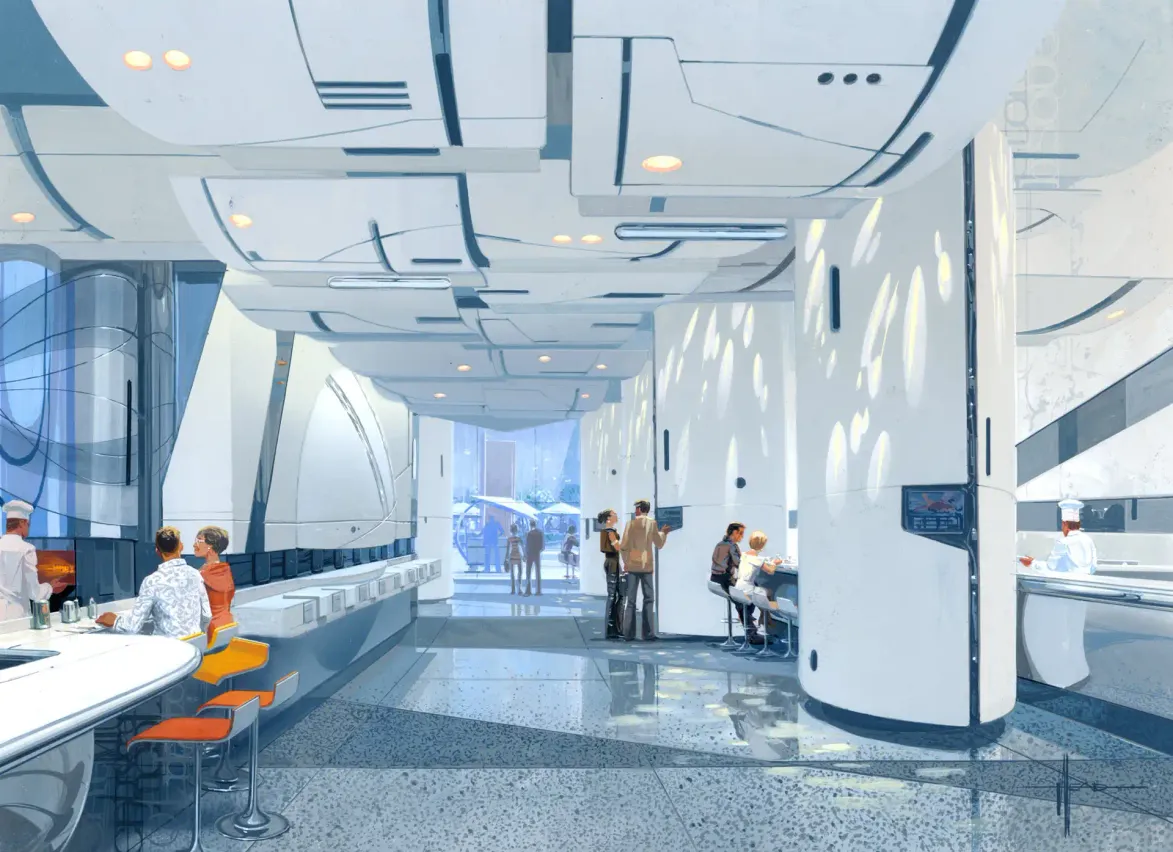 Syd Mead Concept for FoodParc Restaurant Complex